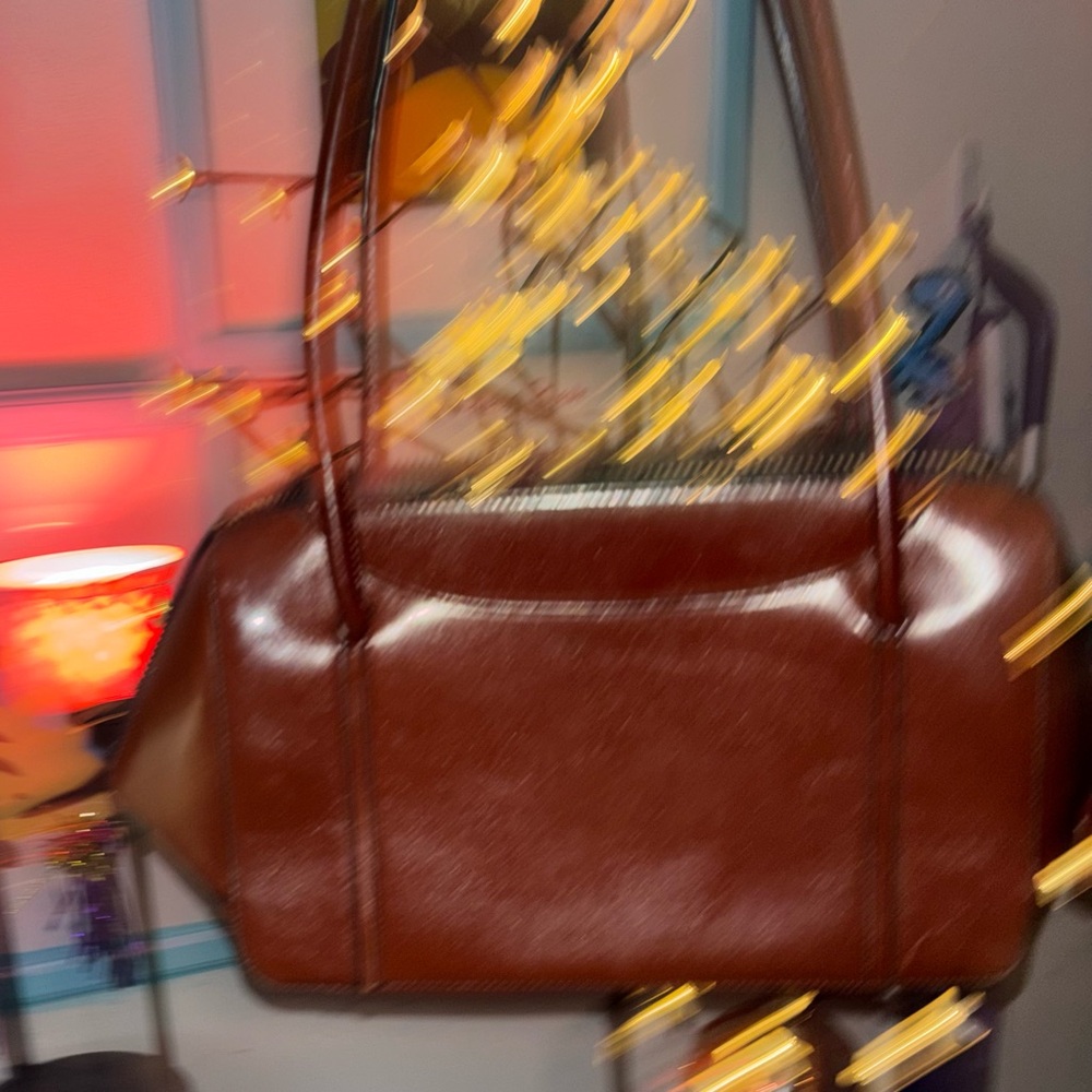 Hobo International Structured Saddle Berry Polished Leather & Dust Bag NWT
